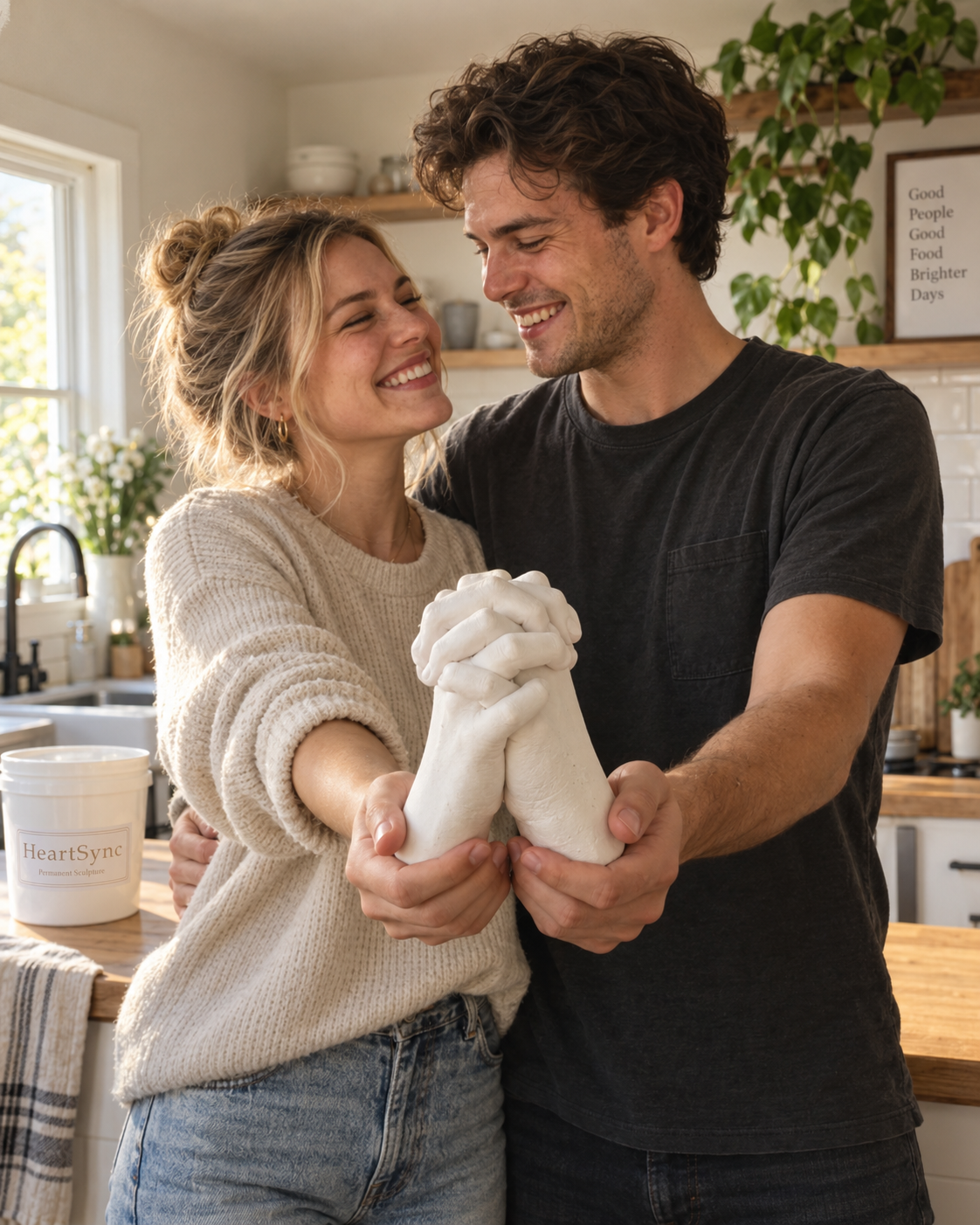 HeartSync Permanent Sculpture™ – Couples Hand Casting Kit