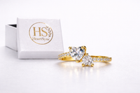 Gold Double Heart Promise Ring – Luxury Love Ring for Couples & Special Moments