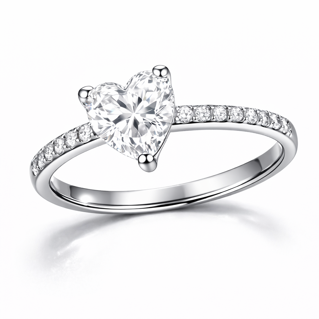 Single Heart Adjustable Ring – Sterling Silver Promise Ring