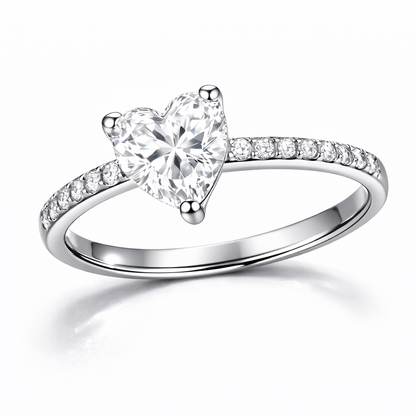Single Heart Adjustable Ring – Sterling Silver Promise Ring