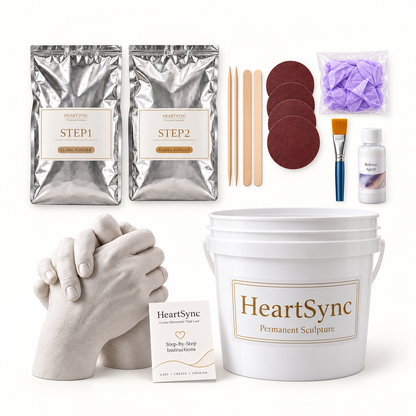 HeartSync Permanent Sculpture™ – Couples Hand Casting Kit