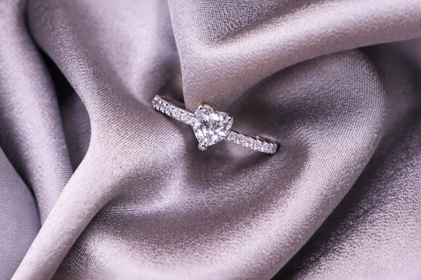 Single Heart Adjustable Ring – Sterling Silver Promise Ring