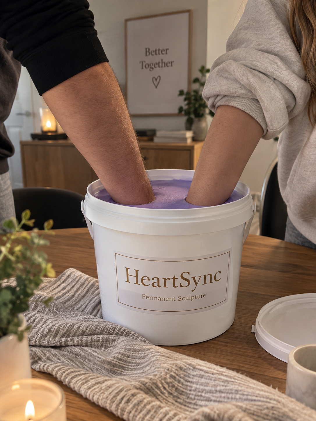 HeartSync Permanent Sculpture™ – Couples Hand Casting Kit