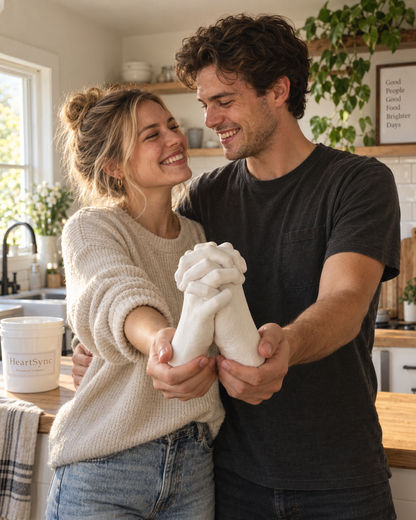 HeartSync Permanent Sculpture™ – Couples Hand Casting Kit
